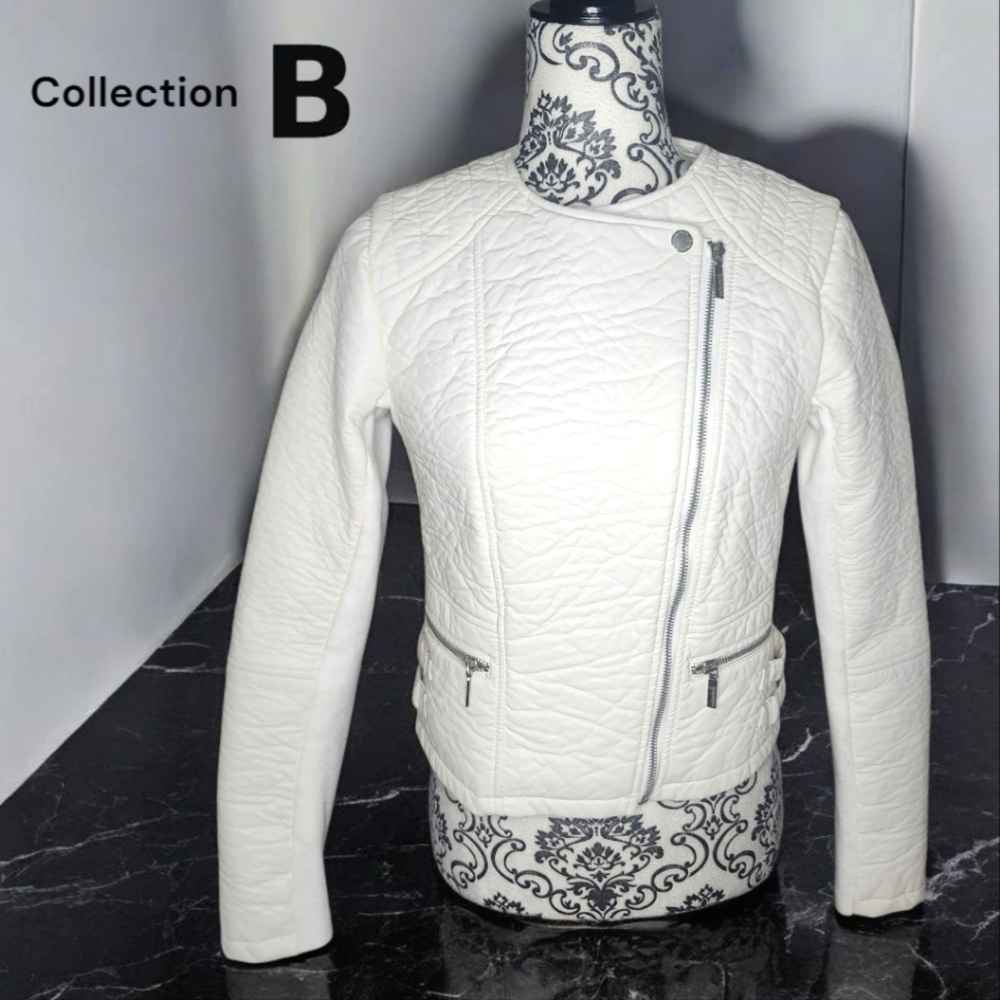 COLLECTION B by BERNARDO White Moto Jacket - Small